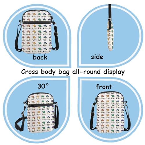 TSOTMO Dungeon Meshi Walking Mushroom Merch Gift Walking Mushroom Crossbody Bag for Anime Lovers Marching Mushrooms Gift (Mushrooms Cross)4