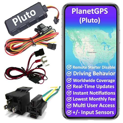 PlanetGPS (Pluto) - Wired GPS Tracker for Vehicles + Kill Switch (Remote Starter...
