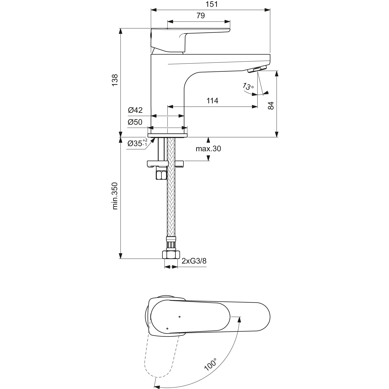 Ideal Standard BC697AA Cerafine O bateria umywalkowa z zestawem odpływowym