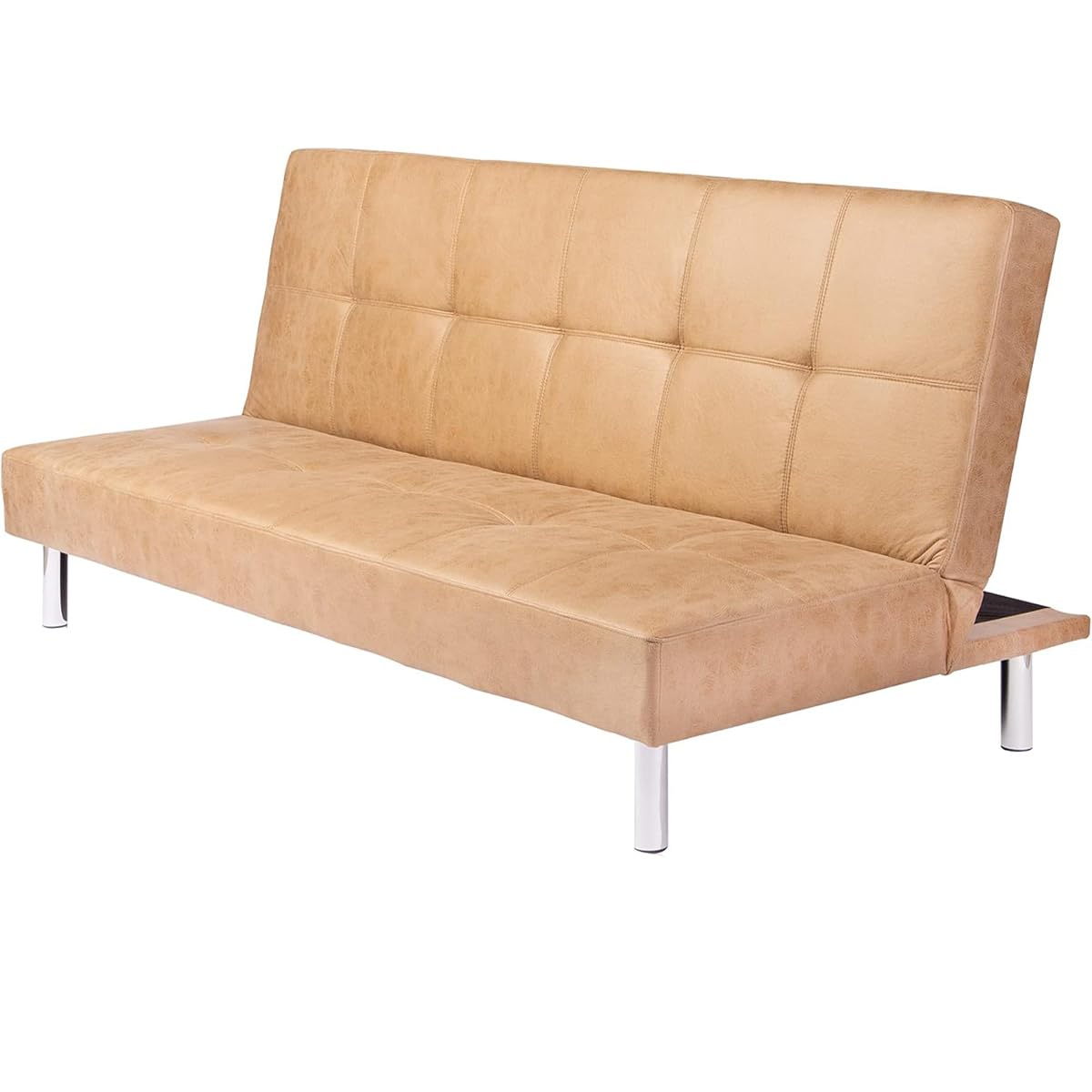 Somnia Descanso - Sofá Cama Clic Clac Tipo Libro de 3 Plazas Modelo Havel, Diseño Moderno, Práctico y Funcional, Acabado en Marrón Piedra