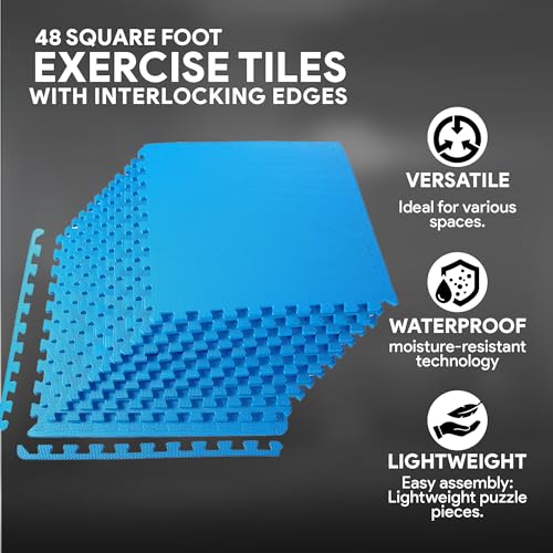 image for BalanceFrom Puzzle Exercise Mat with EVA Foam Interlocking Tiles for M
