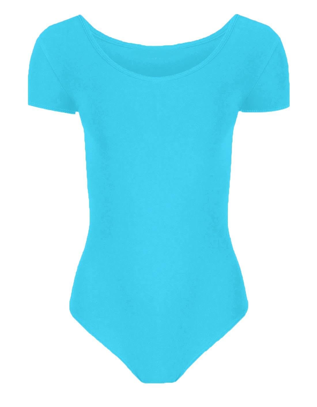 Hamishkane Girls Short Sleeve Bodysuit Dance Ballet Leotard Kids Plain Stretchy Microfibre Leotards Top