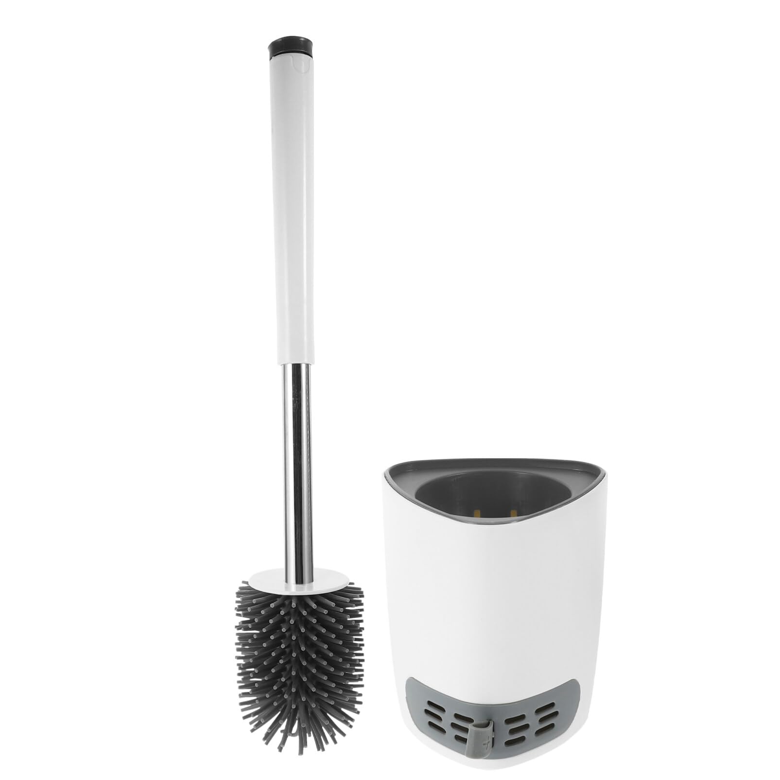 Toilettenschüssel-Reiniger-Set mit Scheuerbürste und Halter, komplettes Reinigungsset mit Kieselgel-Zubehör für effektive WC-Hygiene