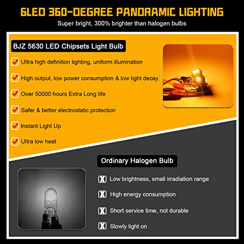 HOCOLO T10 LED Bulbs - Super Bright Canbus Error Free Wedge Lights For Car Interior & Exterior (Pack Of 5, 6000K White)