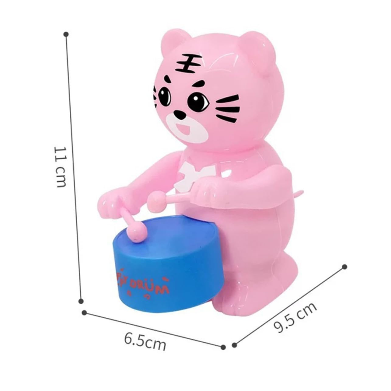 Milisten 4pcs Tiger Drummer Cartoon Clockwork Novelty Tiger Plaything Plastic Wind-up Wind-up Cartoon Clockwork Tiger Abs