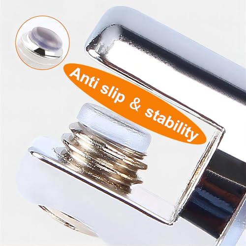 Qrity 12 Pcs Glass Clamp Clip, Shelf Bracket, Mirror Clip Clamp Holder - Supports 5-10MM Glass & Board, Silver, Long Mouth Clip-12 PCS - Image 4
