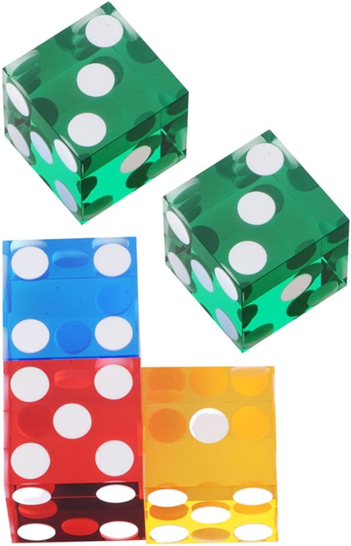 5Pcs Precision Acrylic Transparent Dice with Sharp Edges for Board Games Classroom Learning and Family Entertainment Random Color