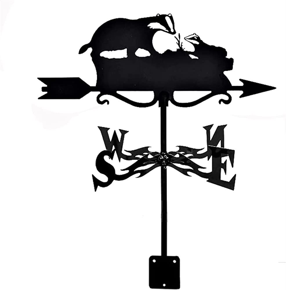 WIQUYBML Weathervane Cyclist Bicycle Weathercock Direction Indicator Retro Scene Garden Weather Vane Measuring Tools-Cyclist Bicycle(Badger)