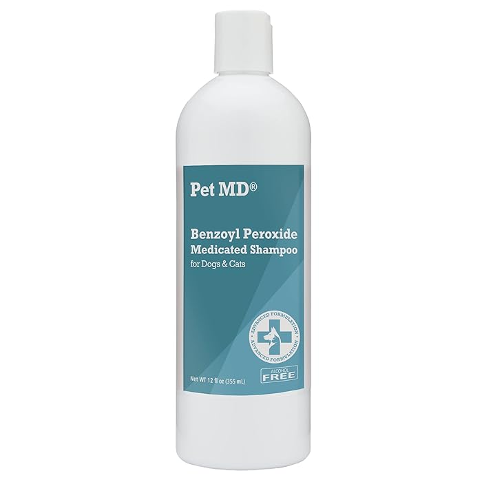 Buy Pet MD Benzoyl Peroxide Medicated Shampoo for Dogs and Cats Effective for Skin