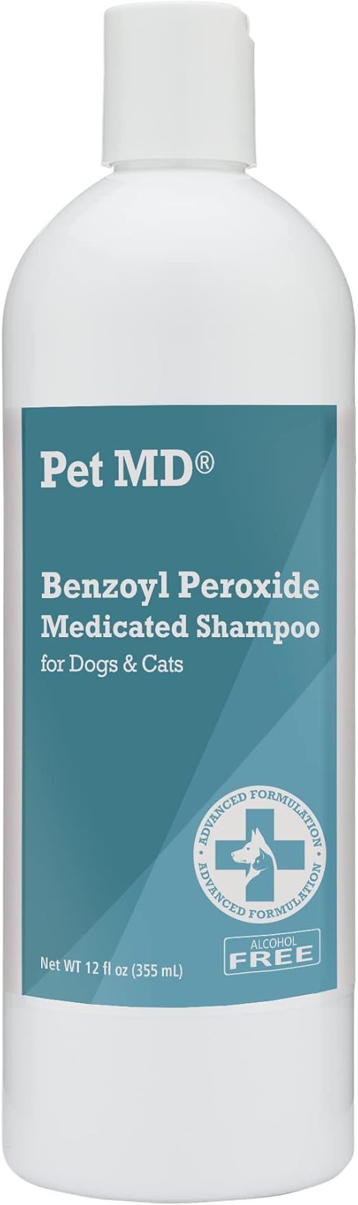 Pet MD Benzoyl Peroxide Medicated Shampoo for Dogs and