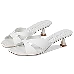 Stuart Weitzman Miami Xcurve 50 Slide White 9 B