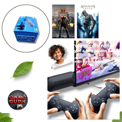 Image of Smartcam M33 2.4G Wireless Game Stick Handheld Game with 4K 3D TV Output, 45 Emulators, 30, 000+ Games, 360 Universal Rocker, 2 Gamepads, Black