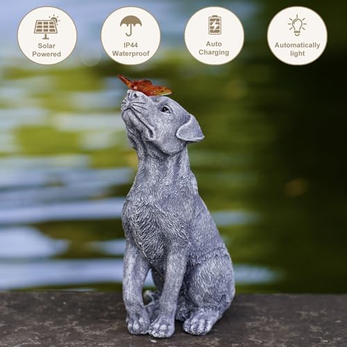 image for Fashionoda Garden Statue Dog Figurine Decor – Outdoor Decoration wit