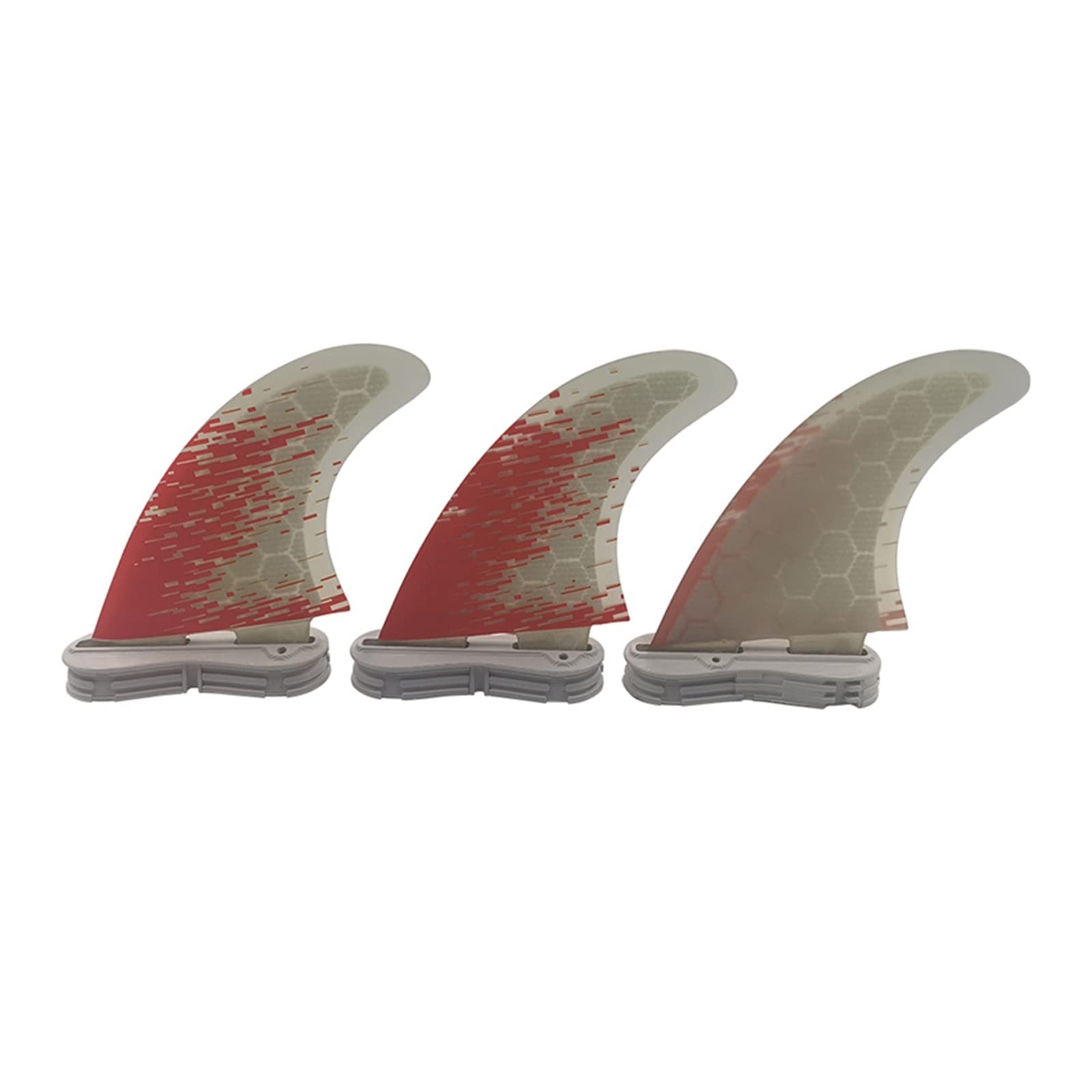 Aletas nido abeja para tabla de surf que mejoran la estabilidad, juego triples M/L color rojo