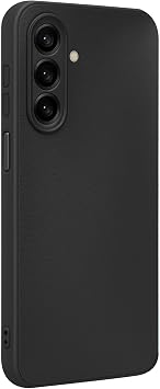 Coverzone Samsung Galaxy A17 5G ile uyumlu Kılıf Deri Görünümlü Thermax Silikon kılıf Kamera Korumalı Kompakt Tasarım Galaxy A17 5G için Deri Görünüm Kapak (Siyah, Galaxy A17 5G)