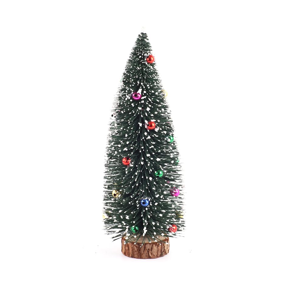 Cosmpeak 12 mini albero di Natale verde con effetto neve in miniatura, piccolo tavolo albero di Natale artificiale in miniatura, albero di Natale per tavolo, fai da te, vetrina