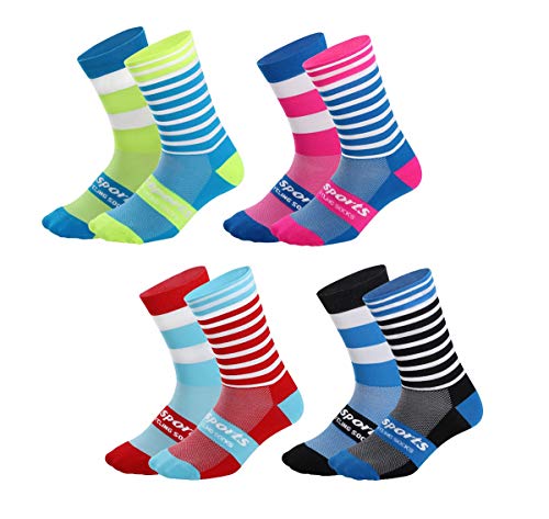 GuaziV Cycling Socks for Men & Women，Colorful Compression Hiking Socks Running Socks for Travelling, Walking, Climbing