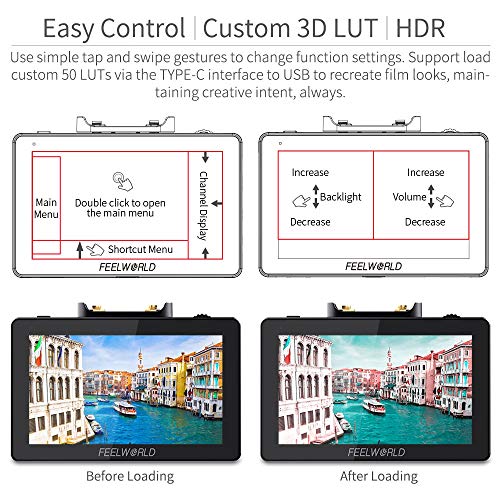 Image of FEELWORLD FT6 FR6 5.5 Inch Wireless Video Transmission DSLR Camera Field Monitor Built in Transmitter and Receiver System Long Range 800ft Low Latency 0.07s Touch 3D LUT HDR 4K HDMI Director AC DP