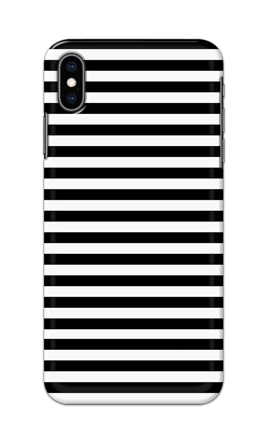 Printed Hard Back Case Cover for Apple iPhone Xs Max Back Cover (Black and White Lines) -030325(FC)