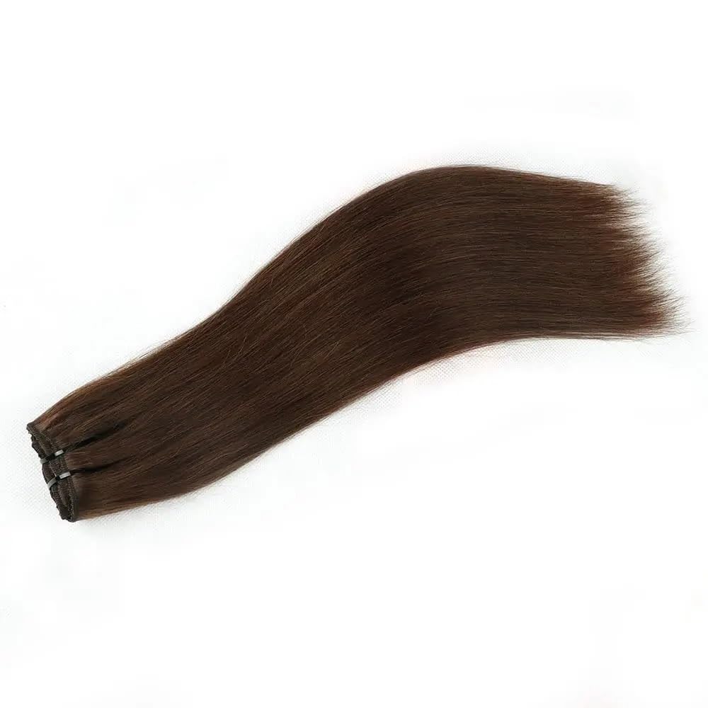 Przedłużanie włosów Przedłużki z włosów naturalnych w kolorze czekoladowego brązu, doczepiane #4, proste Kawałki włosów(24inches)