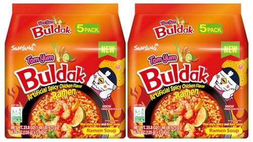 KF GOODIES Korean Ramen Variety Pack Gift Box (10 Count) – Spicy Buldak Noodle Assortment for Birthdays, College Care Packages, Office Snacks, and Gift Baskets