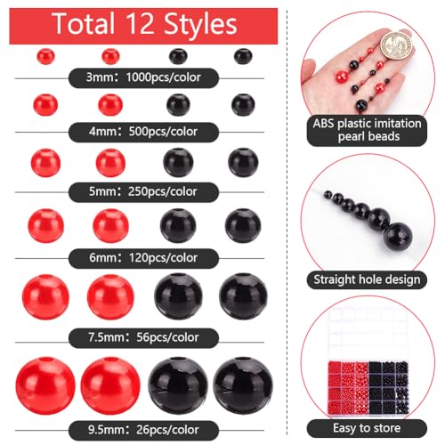 Perles de satin rouge et noir pour fabriquer facilement des bijoux punk faits main