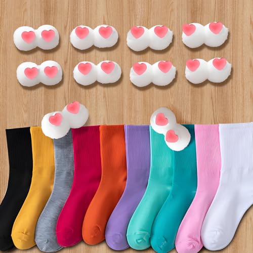 10 Pairs Heart Shape Eyes Eyeballs for Magnetic Holding Hands Socks Hand in Hand Socks Socks Accessories Parts3