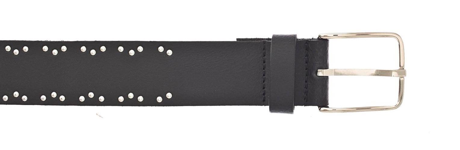 BGM Mode-Accessoires GmbH 35 mm Leder-Nietgürtel, schwarz, schwarz( (0790)), Gr. 100