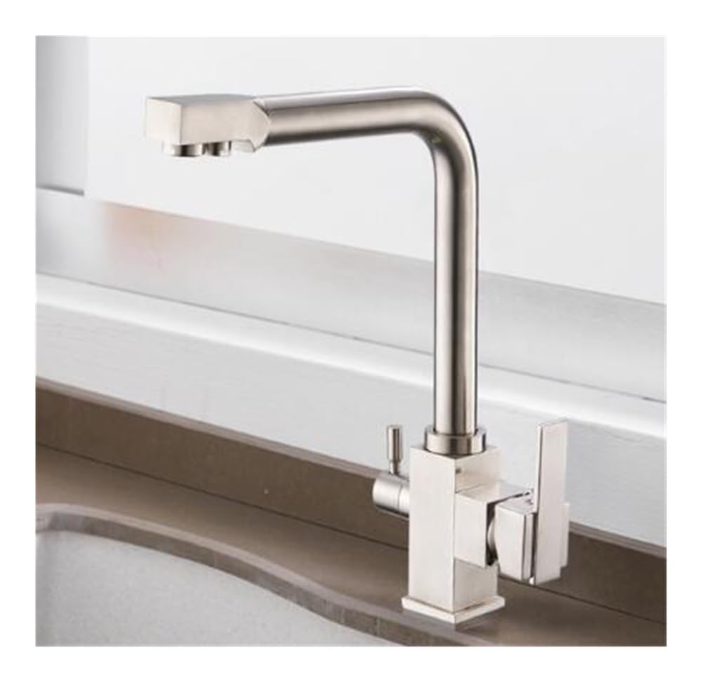 Blyqxs Nickel 360 Degree Rotation Features Single Hole Crane For Kitchen Kitchen Faucets Deck Mount Mixer Tap Xt-125(Nickel)