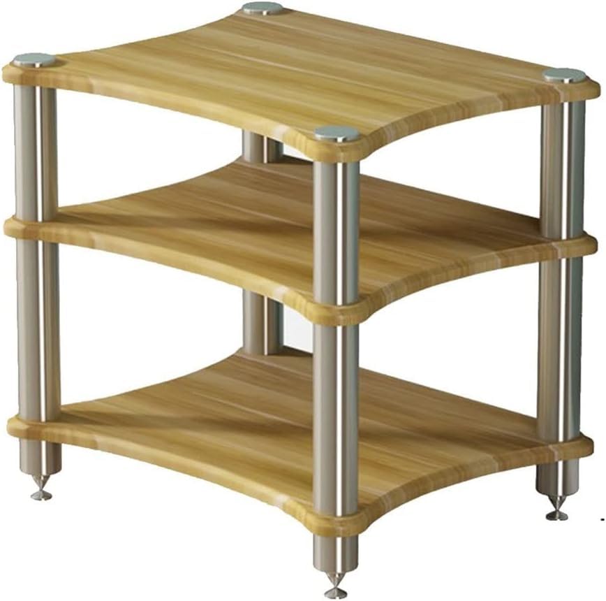 Rack HiFi Support Robuste en Bois Marron pour Amplificateur Haut-de-Gamme