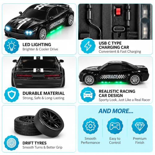 Kidology 2.4GHz RC Drift Car Black - Image 3