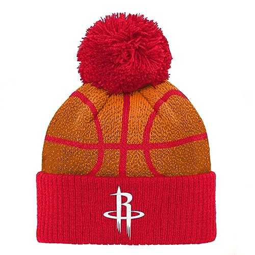 Outerstuff Houston Rockets NBA Infant (12M-24M) B-Ball Heat Knit Hat, Orange/Red One Size Fits Most
