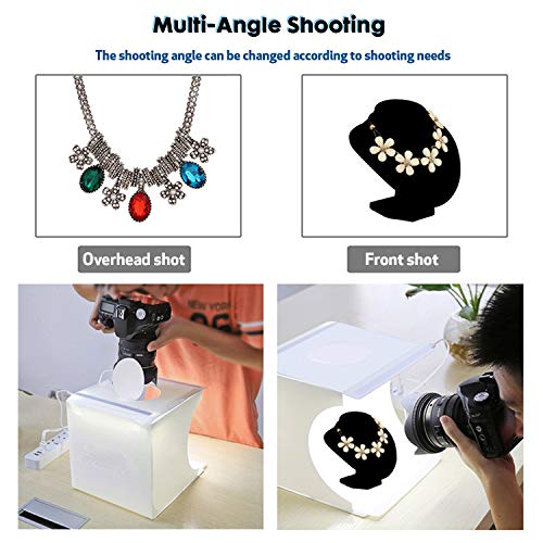 TKOOFN Mini Fotostudio Schießzelt, Tragbar Faltbar Fotografie Studio Lichtbox Softbox Kit Zelt mit 6 Farben Backdrops… – Bild 6