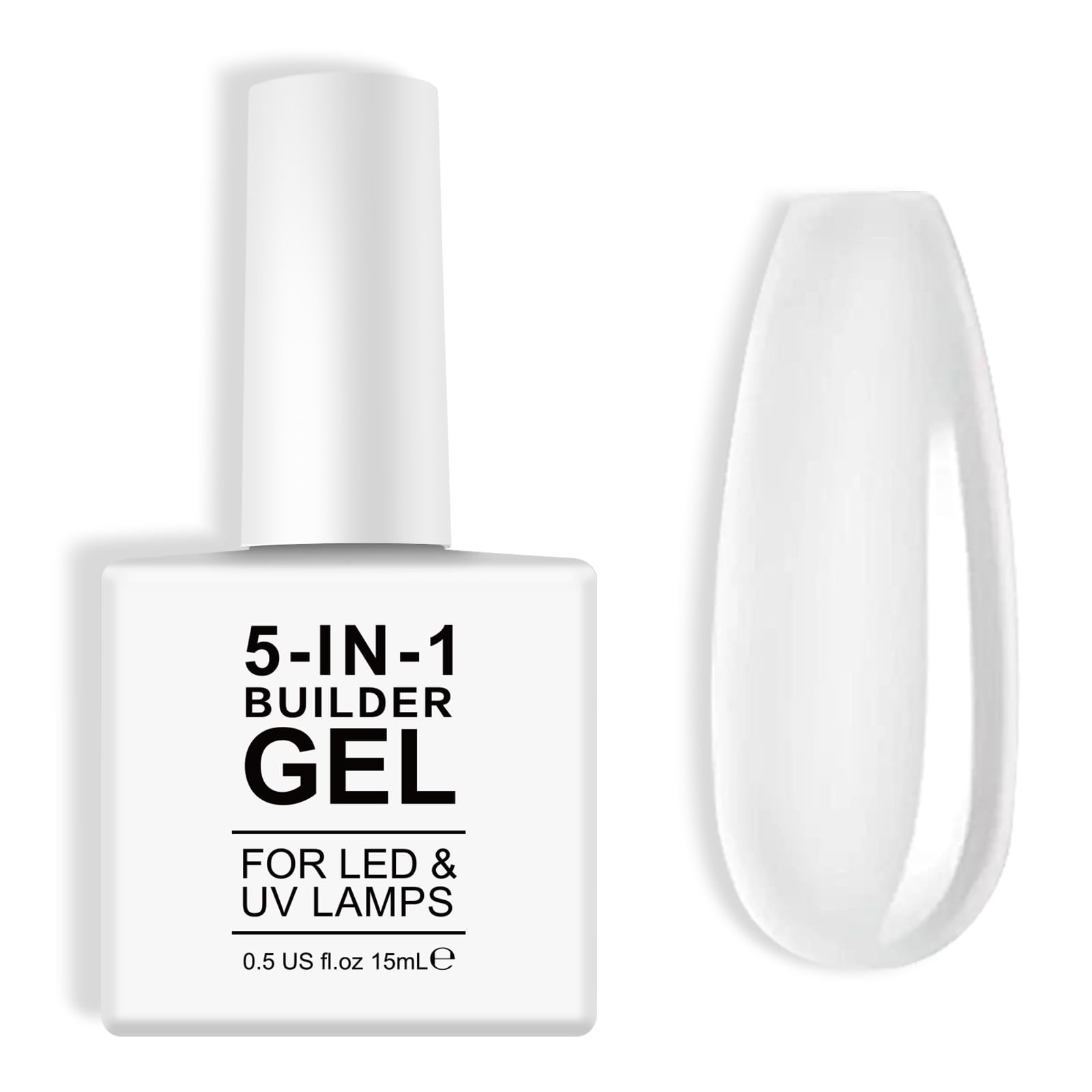 Builder Gel, Builder Base, 5 In 1 Nail Builder Gel in a Bottle for Nails Strengthener, Hard Gel Builder Extension For Nails 15ml (clear)
