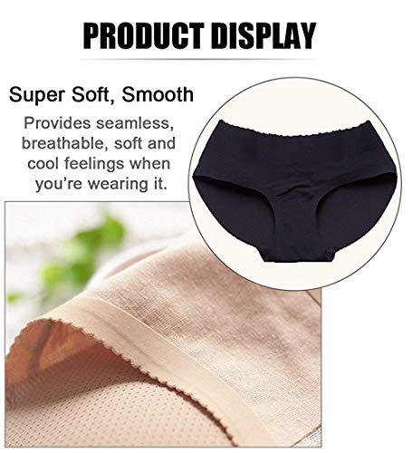 Cugbo 2 Pack Hip Enhancer Butt Lifted Underwear Seamless Fake Padded Briefs Shapewear Pantie Body Shorts For Women Ladies (L) #TOP3