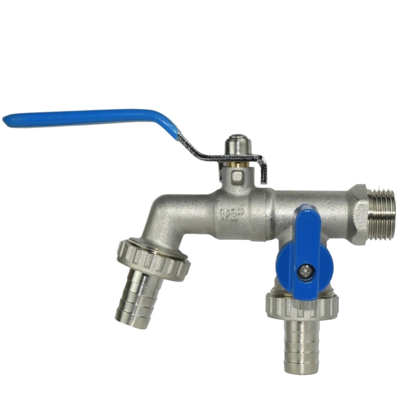 Sdoppiatore in ottone a 2 vie per rubinetto da giardino, connettore per serbatoio dell'acqua, adattatore per rubinetto, valvola di raccordo per tubo di irrigazione esterno per un sistema di