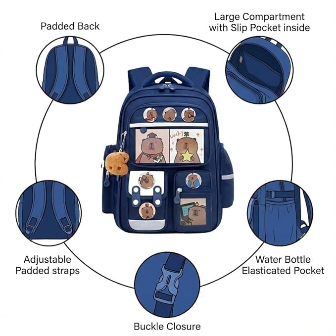 Image of Backpack Bags for Girls, Boys & Women With Multi-pockets, Laptop Bag with Large Capacity Bookbags Waterproof for School, Tuition, College, Camping, Travel