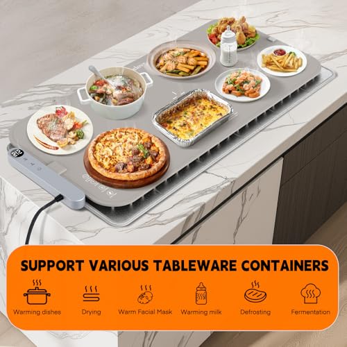 Warming Mat for Food DROPS TO works for XL: Khaki Gray) - image 6