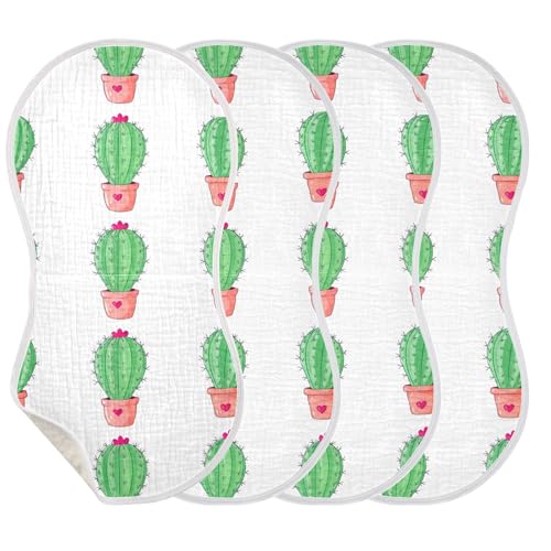 xigua Cute Cacti Baby Burp Cloths for Newborn Boys and Girls 1 Pack, Soft & Absorbent Cotton Baby Burp Cloth, Baby Washcloths, Newborn Towel, Burp Rags3