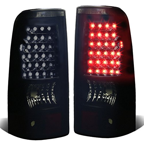Auto Dynasty LED Tail Light Compatible with 2003-2007 Chevy Silverado GMC Sierra 1500 2500 3500 Reverse Brake Lamp Driver and Passenger Side Black Housing Smoked Lens
