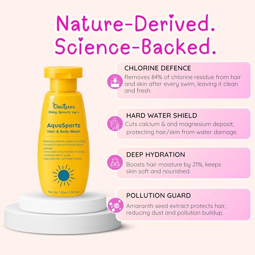 Image of AquaSportz 2-in-1 Hair & Body Wash for Kids & Teens (4-16) | Removes Chlorine, Sweat & Hard Water Buildup | Post-Swim & Sports Wash | 100ml