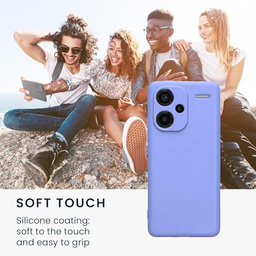 Image of DIZORO Compatible with Mi Redmi Note 13 Pro Plus 5G Back Cover with Upgraded Square Edges for Camera Protection Shockproof Flexible Matte Liquid Silicone Mobile Phone Case (Purple.)