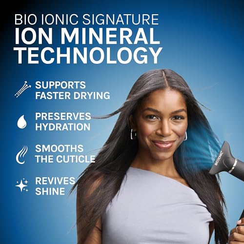 Image of Bio Ionic AeroGravity Featherlight Hair Dryer, Foldable Handle, Reduces Frizz & Static, Compact, Ultra-Lightweight Blow Dryer, Dual Voltage, Includes Diffuser & Concentrator Nozzle, Travel Essentials