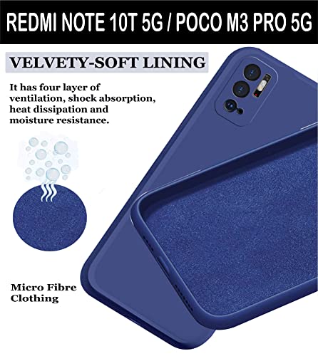 Image of A rtistque Liquid TPU Silicone Matte Shockproof Flexible with Camera Protection Soft Back Cover Case for Xiaomi Redmi Note 10T 5G | Poco M3 Pro 5G - Blue
