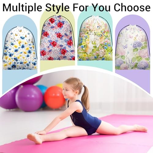 Image of US Flags Gymnasts Grip Bags Patriotic Small Drawstring Bag for Independence Day