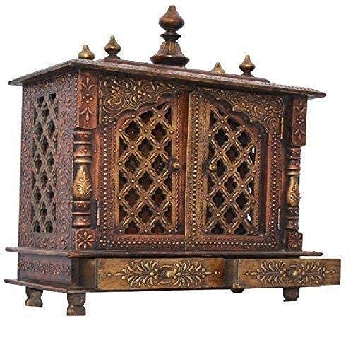 Mandir en bois fait main Rajasthani Temple marron sculpté