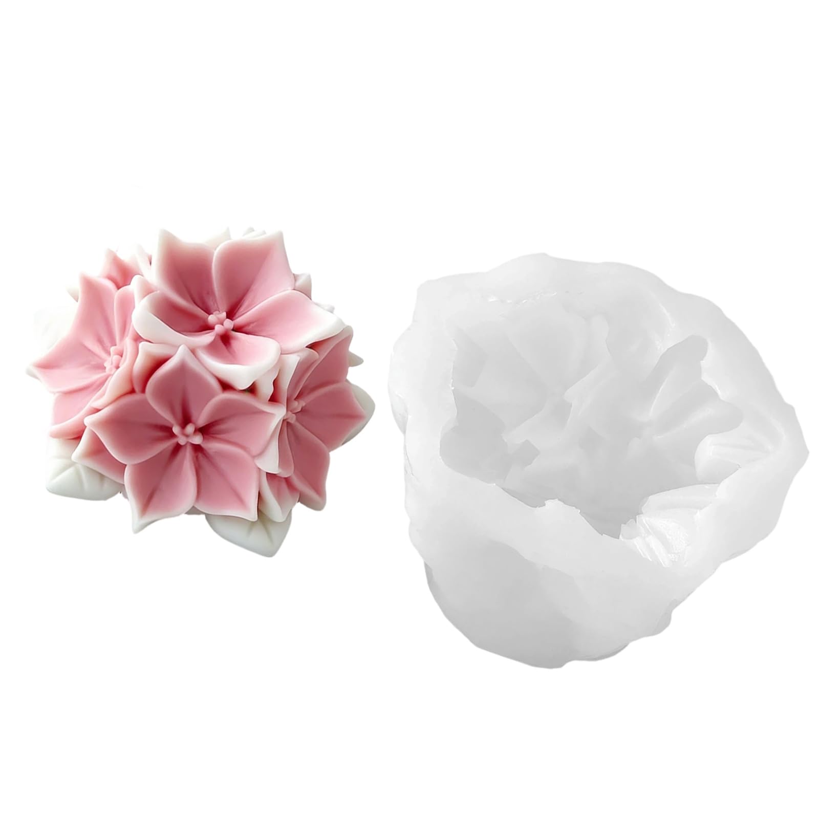 Jtqyfi F672 Silicone Hydrangeas Flower For Craft Baking And Chocolate Making With High Temperatures Resistance Florals Candlewax