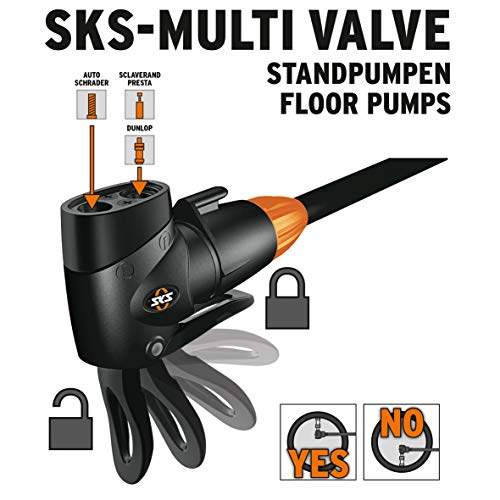SKS Bike Pump Accessories MultiValve Head with Header, Black, One Size