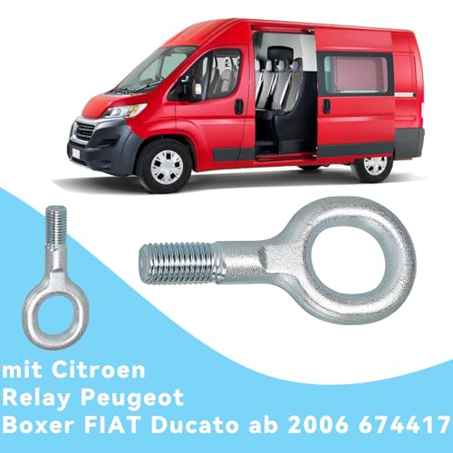 Gancho de remolque para coche, gancho de remolque, ojal de remolque, 1348135080, enganche de remolque, gancho pesado, anillo de remolque compatible con Citroen Relay, Peugeot Boxer FIAT Ducato a