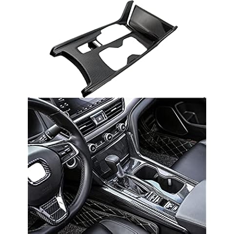 Flash2ning Carbon Fiber Pattern Center Console Gear Shift Panel Compatible for 10th Gen Honda Accord 2022 2018 2019 2020 2021 Interior Accessories Gas Version (NOT for Hybrid) Water Cup Holder Cover Cover